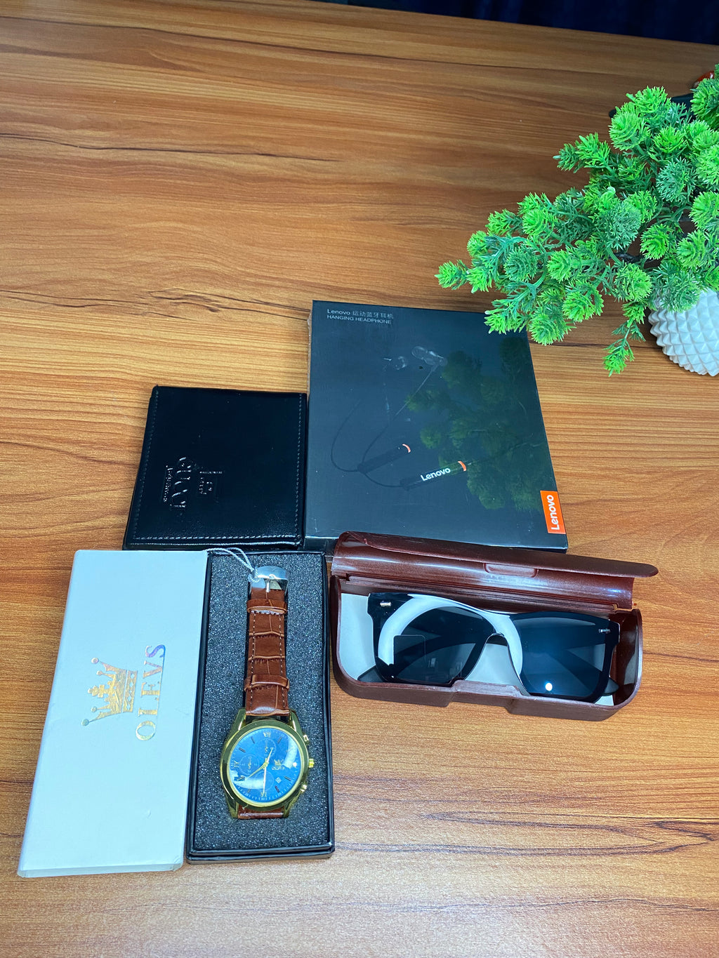 OLIVES  Combo Pack – Smart Watch, Sunglass, Wallet & Earphone | Premium Gift Set (৳990)