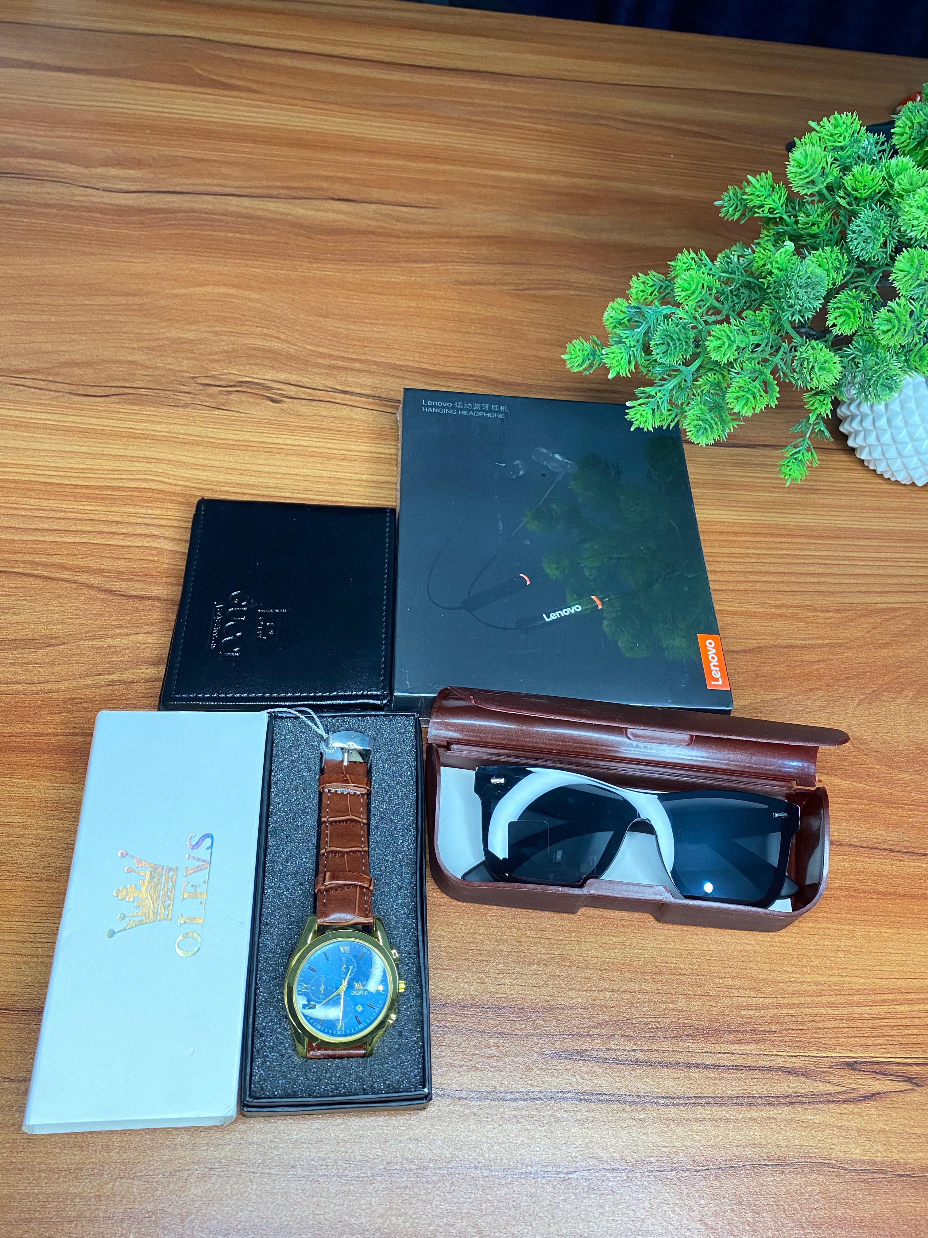 OLIVES  Combo Pack – Smart Watch, Sunglass, Wallet & Earphone | Premium Gift Set (৳990)